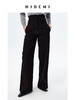 HIDEMI 显瘦高腰明线设计感口袋式阔腿西裤 商品缩略图0