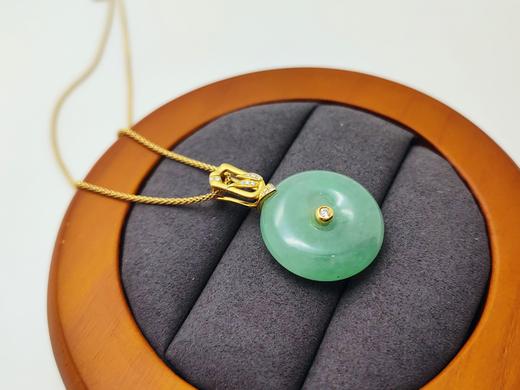 甜阳绿冰糯设计款平安扣吊坠(已售，同款可定制） 商品图3