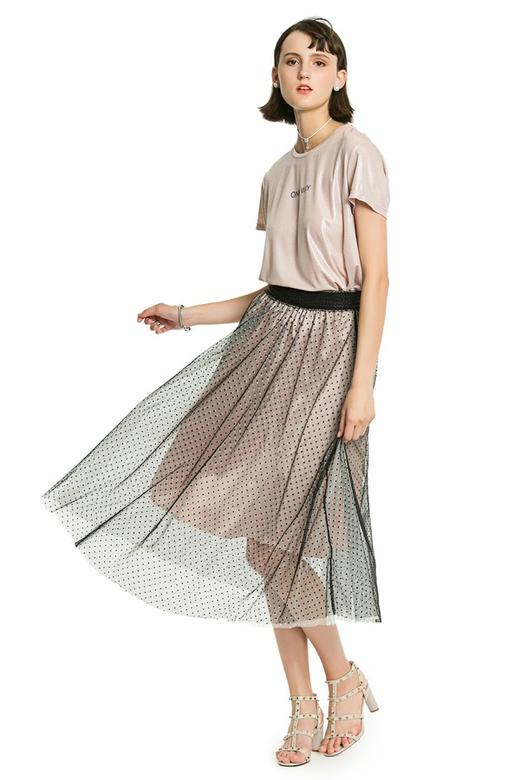 SUMMER & SAGE 透明波点纱质半裙 3124 商品图4