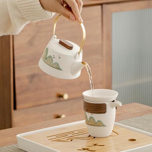 简约现代功夫茶具提梁茶壶干泡陶瓷茶盘杯轻奢小套装 商品图1