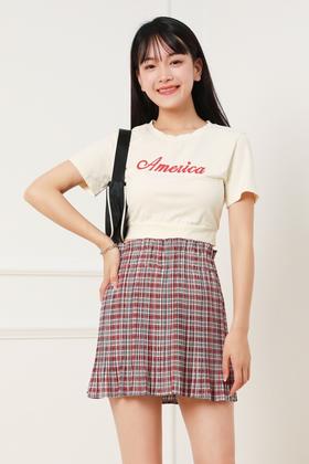 SUMMER & SAGE 字母点缀珍珠白T恤 6837