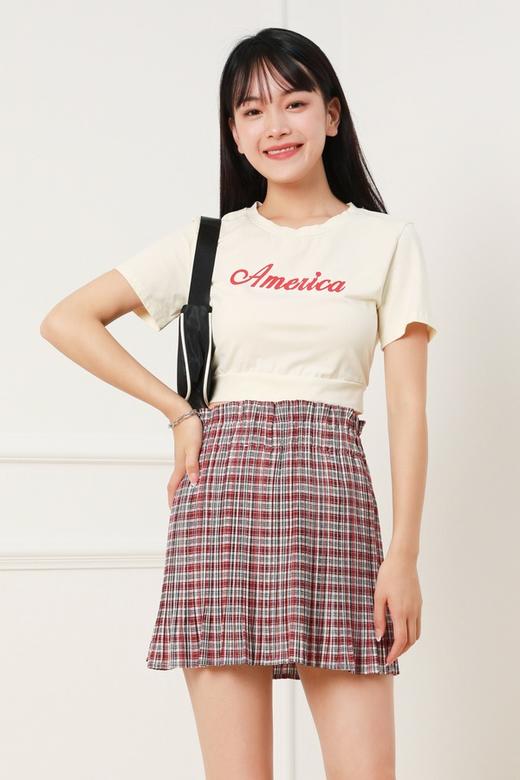 SUMMER & SAGE 字母点缀珍珠白T恤 6837 商品图0