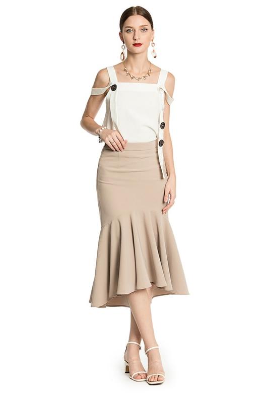 AVA 奶油色鱼尾半裙 2904 商品图4