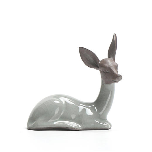 青瓷小鹿茶宠 摆件可养开片陶瓷小鹿茶玩茶道配件创意 商品图3