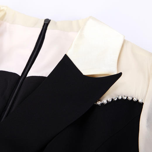 NF8E1斯尔丽瑟俪2023年春夏新款设计感拼接西装领OL职业修身时尚连衣裙 商品图4