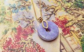 艳春色紫翡平安扣