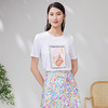 EITIE爱特爱夏季新款时尚百搭打底舒适弹力圆领印花T恤女7002703 商品缩略图2