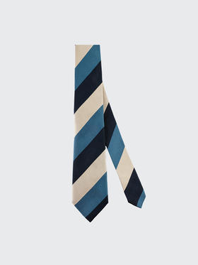 callisto蓝色全桑蚕丝领带 FQCTE032C