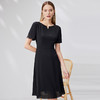 EITIE爱特爱大方简约高级感黑色收腰连衣裙通勤时尚气质夏新款B07170 商品缩略图1