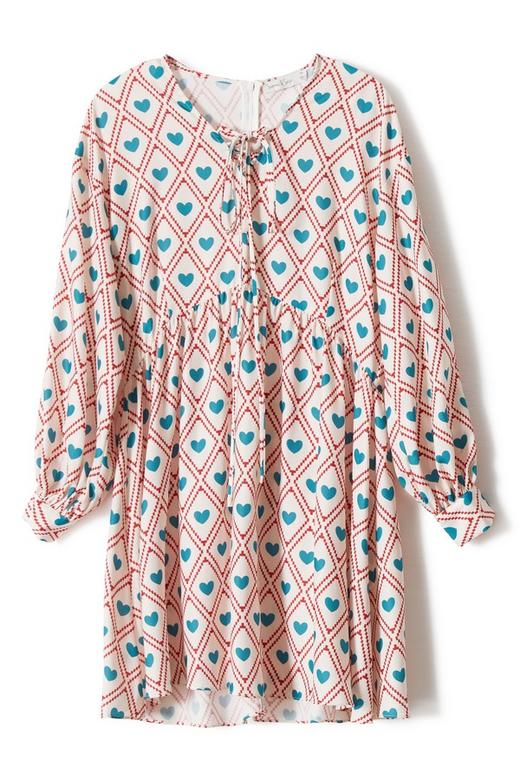 SUMMER & SAGE 几何爱心印花系带连衣裙 7068 商品图3