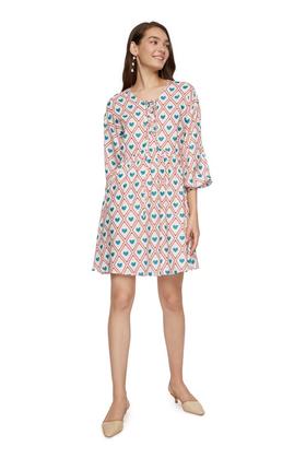 SUMMER & SAGE 几何爱心印花系带连衣裙 7068