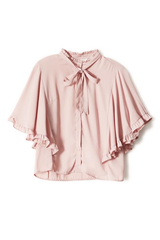 OSA欧莎 系带领结雪纺上衣 3103 商品图5