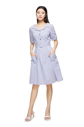 SIEGO 对称口袋格纹连衣裙 8953