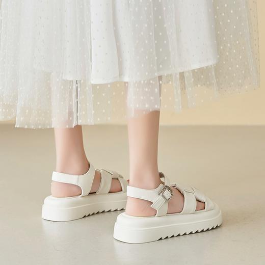 ZHR编织面凉鞋女2023新款显瘦松糕底沙滩凉鞋女小众设计外穿女鞋 商品图9