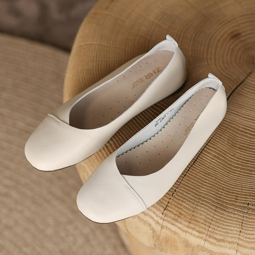 ZHR单鞋女2023春季新款V型浅口显瘦通勤时尚平底鞋软底一脚蹬女鞋 商品图6