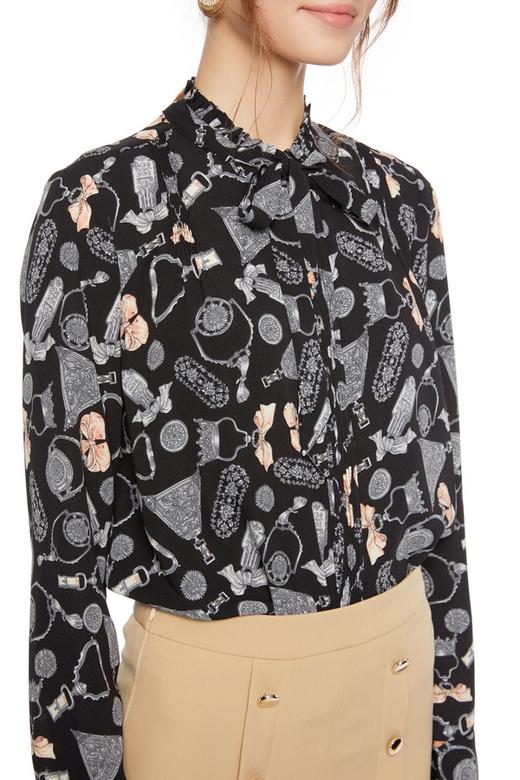 SUMMER & SAGE 复古涂鸦系带上衣 6254 商品图2