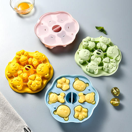 【好物推荐】-硅胶带盖小熊雪糕果冻模具婴儿宝宝辅食工具 商品图0