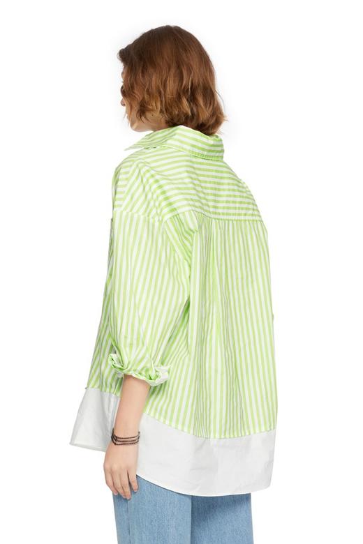 AVA 拼接条纹长衬衣 5974 商品图1