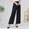 EITIE爱特爱系带高腰直筒阔腿休闲裤黑色通勤大气显瘦夏季新款B05104 商品缩略图2