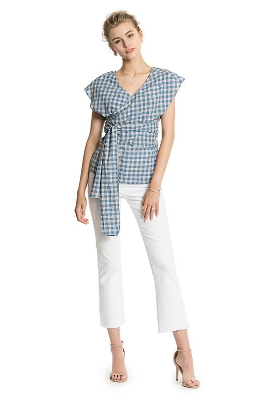 OCTAVIA 格纹裹身系带上衣 2907 商品图4