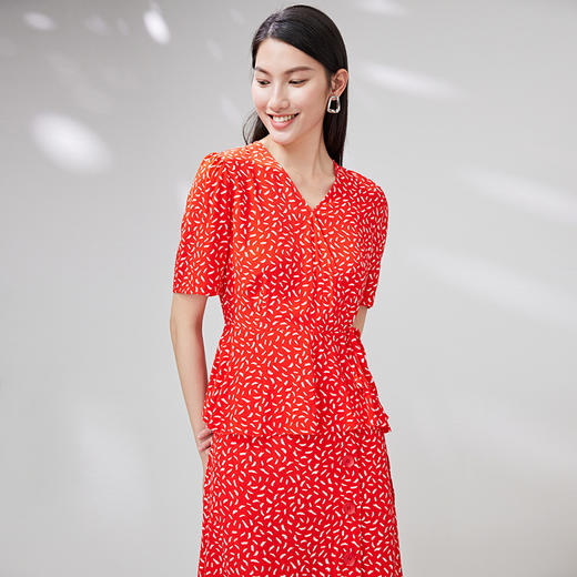 EITIE爱特爱夏季新款系带修身显瘦百搭印花收腰小上衣7013711 商品图1