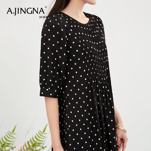 【商场同款】阿菁娜黑色波点设计感茶歇长裙A28X212078 商品图4