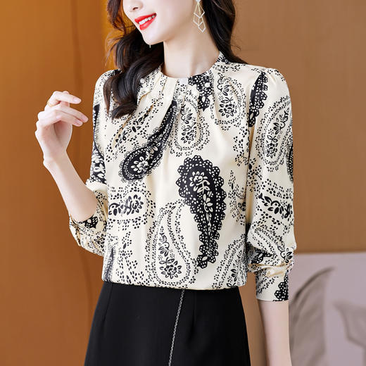 KQL 765G712印花衫韩版碎花衬衫妈妈装衬衣 商品图2