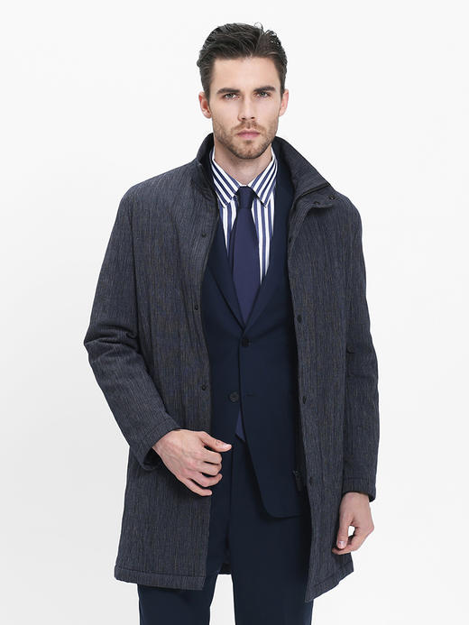 callisto深蓝纹理全棉立领棉风衣  SRFES026C 商品图0