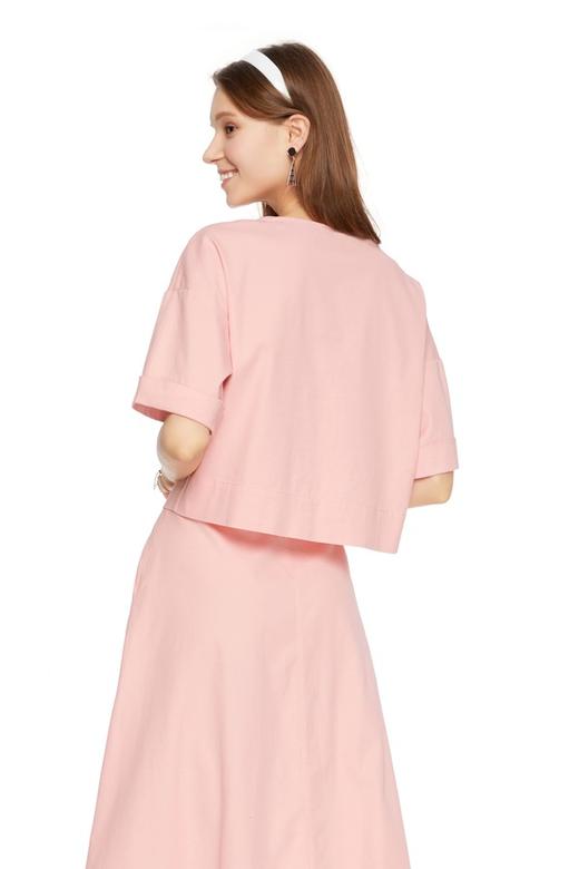 SUMMER & SAGE 简约休闲粉色短上衣 6490 商品图1