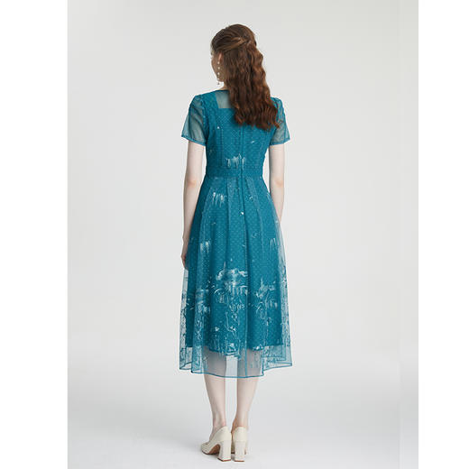 司歌复古刺绣短袖夏女连衣裙A871036 商品图3