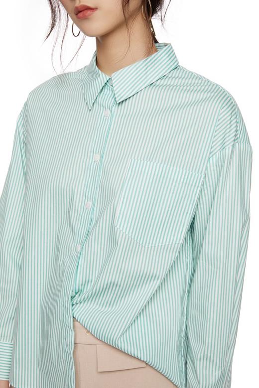 OCTAVIA 绿色不规则条纹衬衣 7067 商品图2