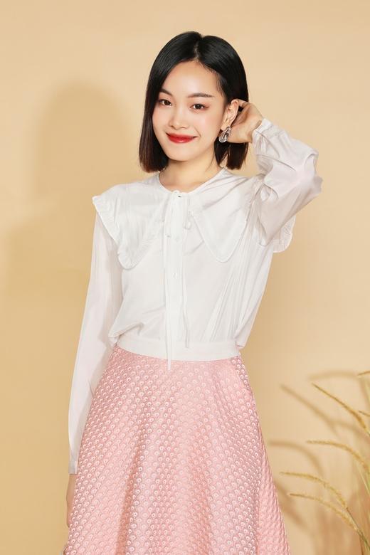 DEL CHEN 粉色肌理感A型半身裙 2534 商品图4