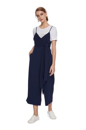 SUMMER & SAGE 海军蓝裹胸吊带连体裤 7005