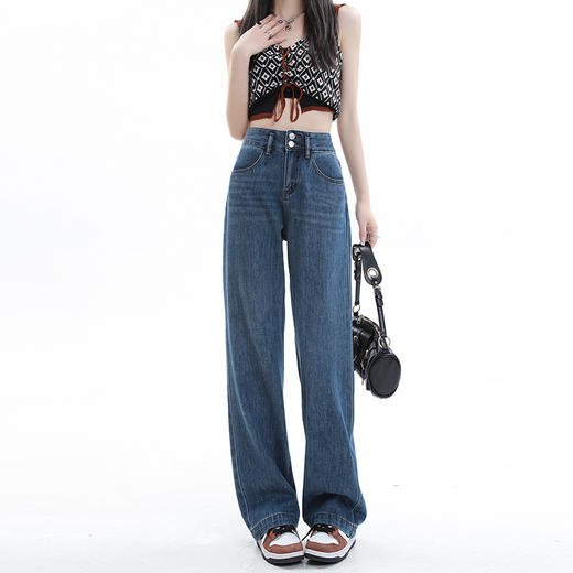 【HEY+JEANS】 窄版天丝港风 牛仔阔腿裤 拖地裤 2205# 商品图0