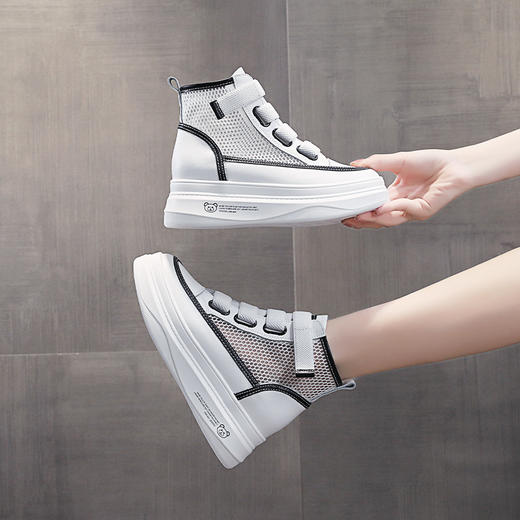 百搭内增高高帮网面透气，厚底运动休闲KFY-2010-27 商品图7