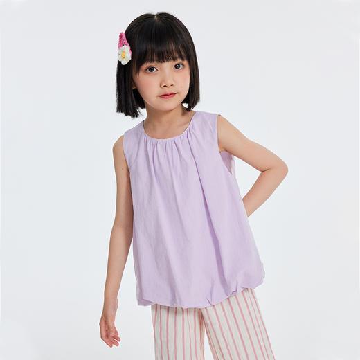 【抄底价清仓】2022龙之涵原创设计师款无袖面包服  全棉 三次高温水洗  简约气质款 女童无袖面包上衣 商品图1