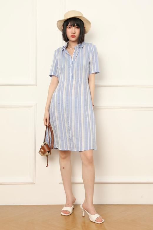 Lia Shade 设计感条纹衬衫裙 7101 商品图1