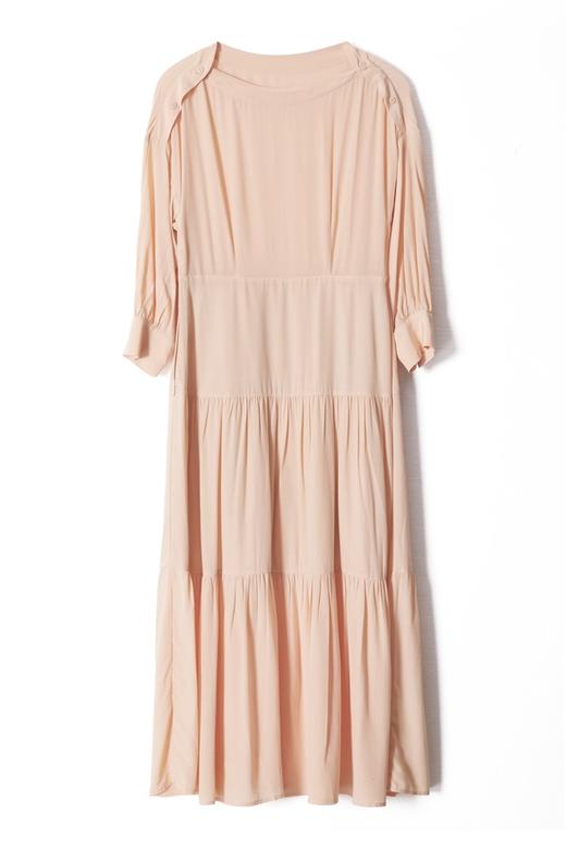 DEHUNTER 珊瑚色褶裥长款连衣裙 7122 商品图3