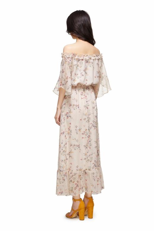 ONLY 米色印花一字肩连衣裙 9024 商品图2