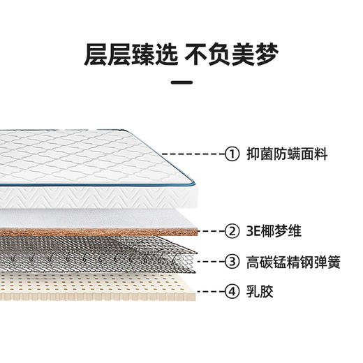 喜梦宝24cm床垫3E乳胶床垫席梦思弹簧床垫软硬两用垫子 商品图1