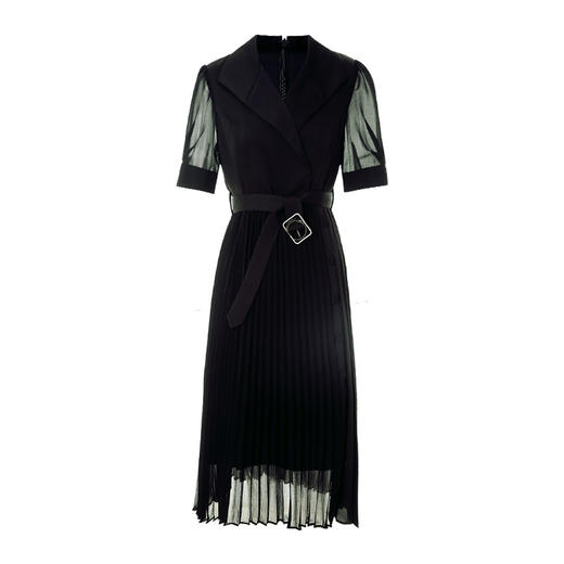 EITIE爱特爱夏季新款优雅收腰显瘦褶皱裙摆连衣裙7007750 商品图5