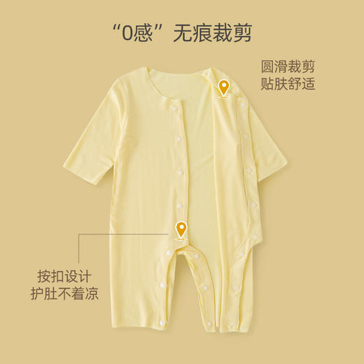 夏季薄款婴儿莫代尔连体衣新生儿衣服夏装宝宝长袖哈衣空调服 商品图2