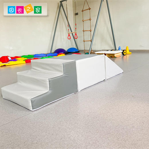 软体爬滑组合宝宝感统训练儿童台阶婴儿爬行楼梯攀爬梯软包三步梯 商品图1