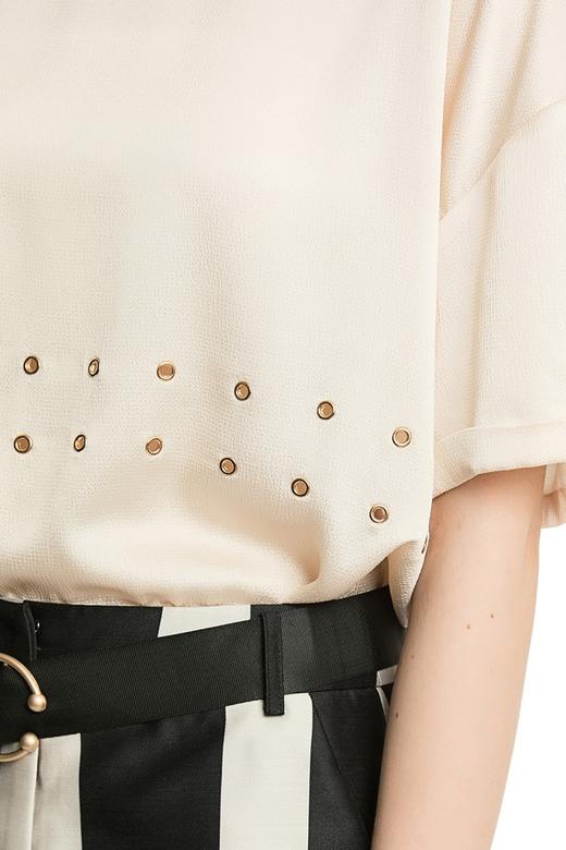 WEN&VI 米色金属环扣镂空上衣 2375 商品图4