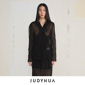 JUDYHUA 皱褶纱质肌理设计款上衣