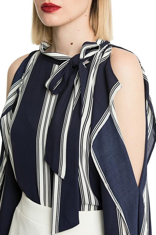 AVA 条纹挖肩系带上衣 2355 商品图4