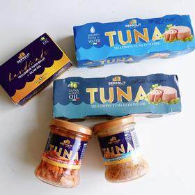 意帕斯塔橄榄油浸黄鳍金枪鱼罐头 土豆迷迭香味&辣味170g&金枪鱼腹罐头125g