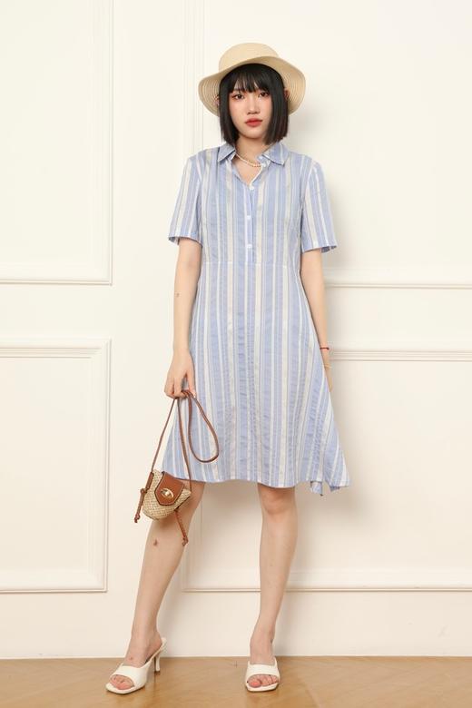 Lia Shade 设计感条纹衬衫裙 7101 商品图2