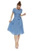 SUMMER & SAGE 蓝色束腰圆领连衣裙 7012 商品缩略图0