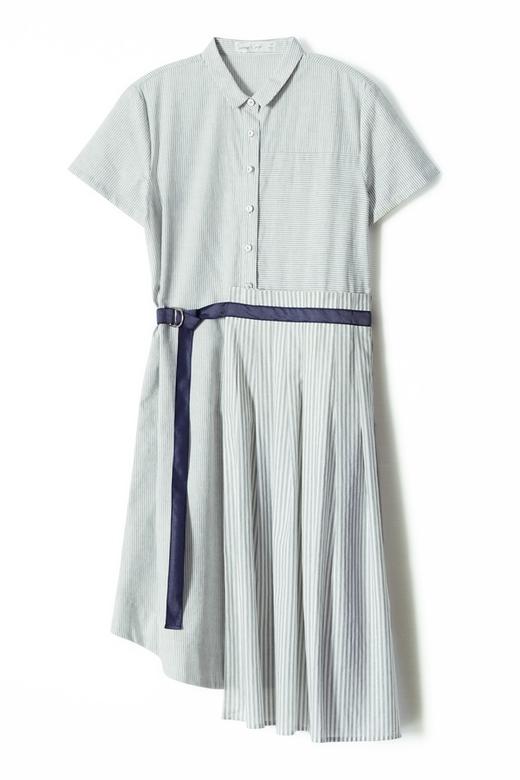 SUMMER & SAGE 束腰不对称下摆衬衫裙 7008 商品图3